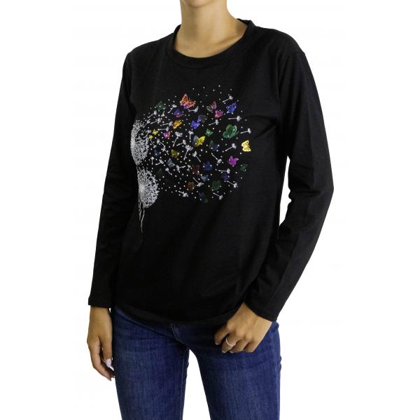 t shirt con stampa manica lunga 